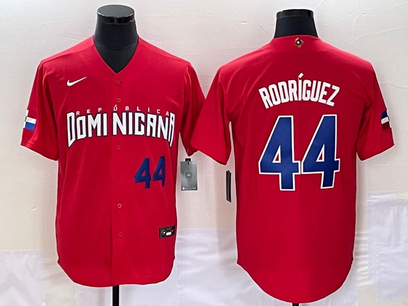 Men 2023 World Cub Dominicana #44 Rodriguez Red Nike MLB Jersey